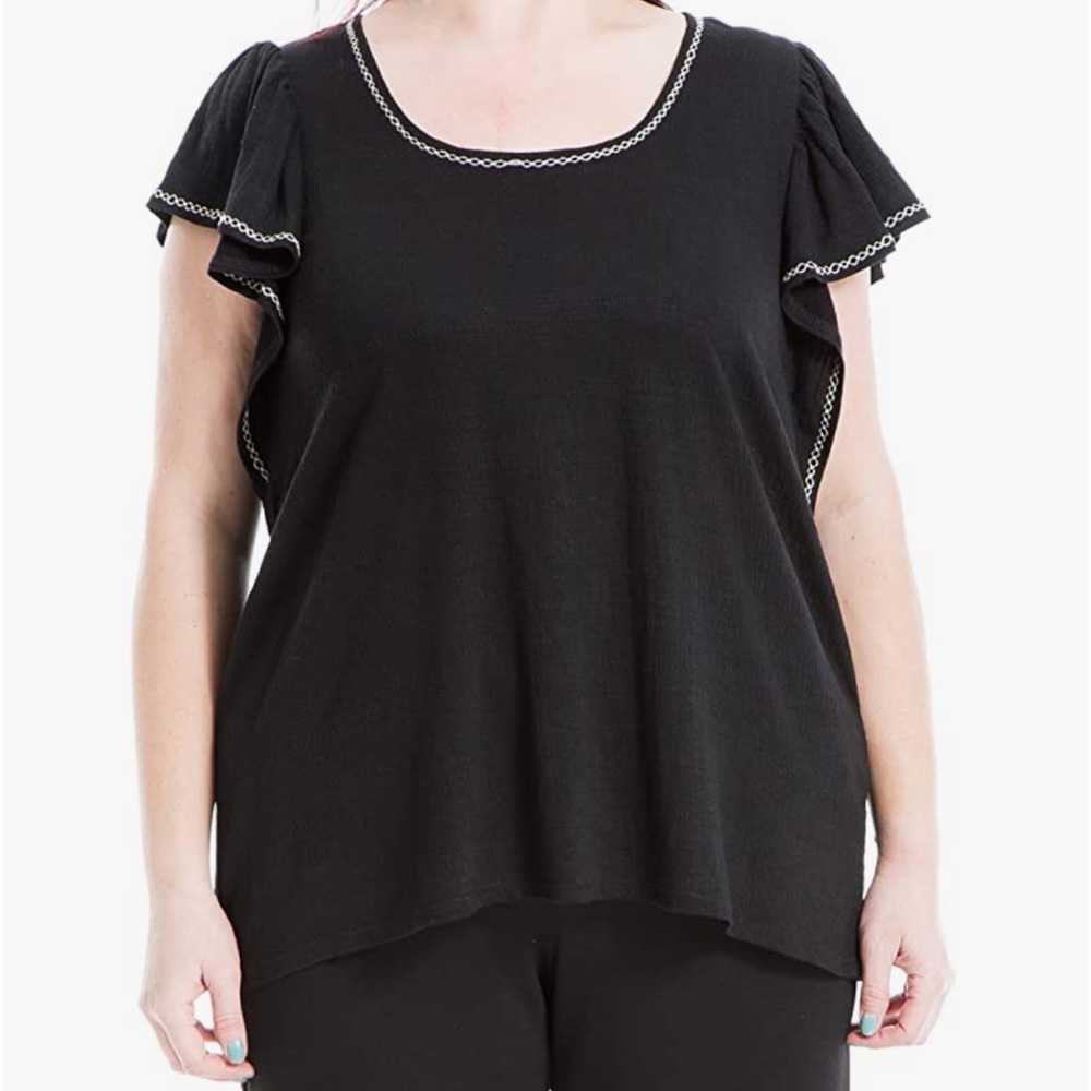 Max Studio Flutter Sleeve Top